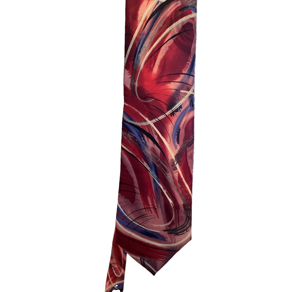 Jerry Garcia Tie Red Abstract "Butterfly Trap" Collection 63 100% Silk